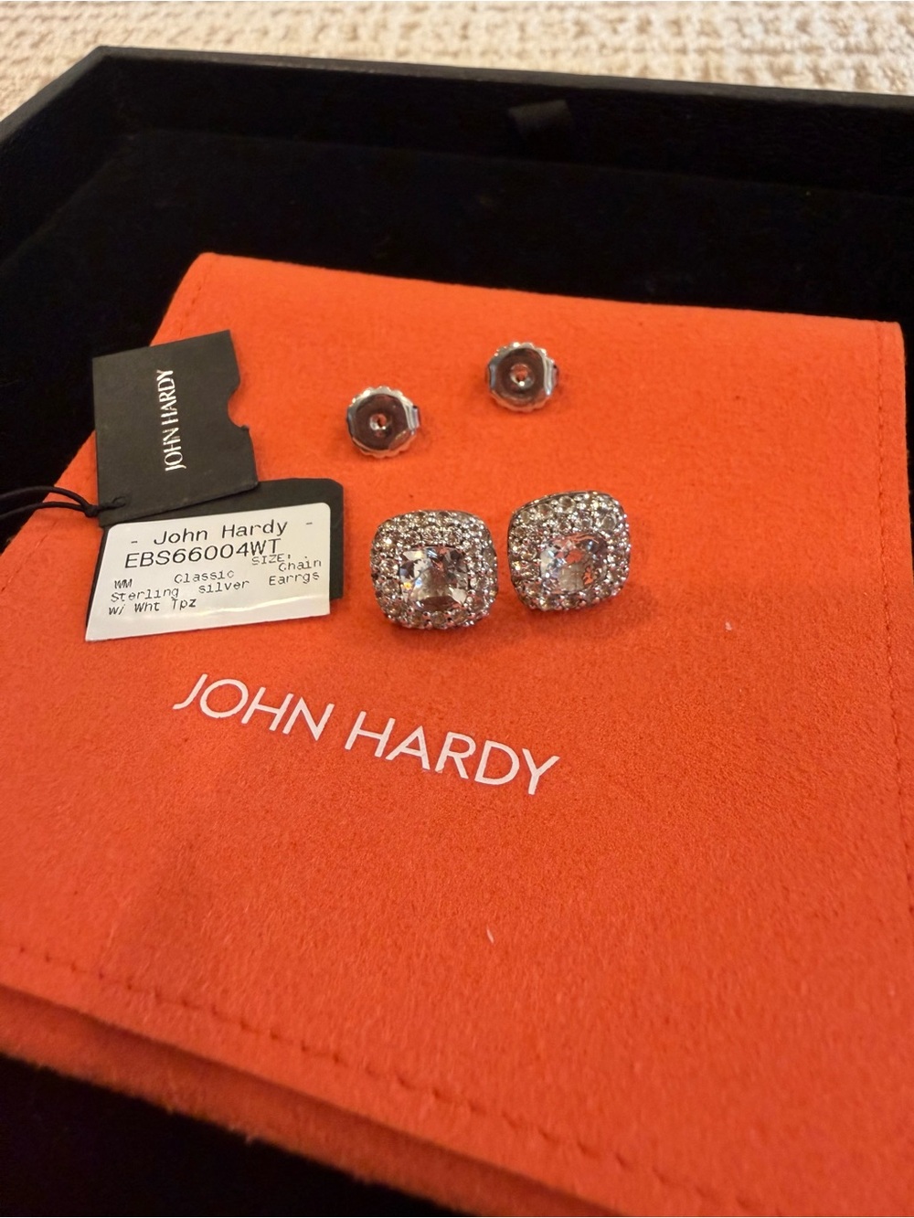 John Hardy Jewelry Set 925 Silver Topaz: earrings, ring, chain & pendant - Picture 10 of 16